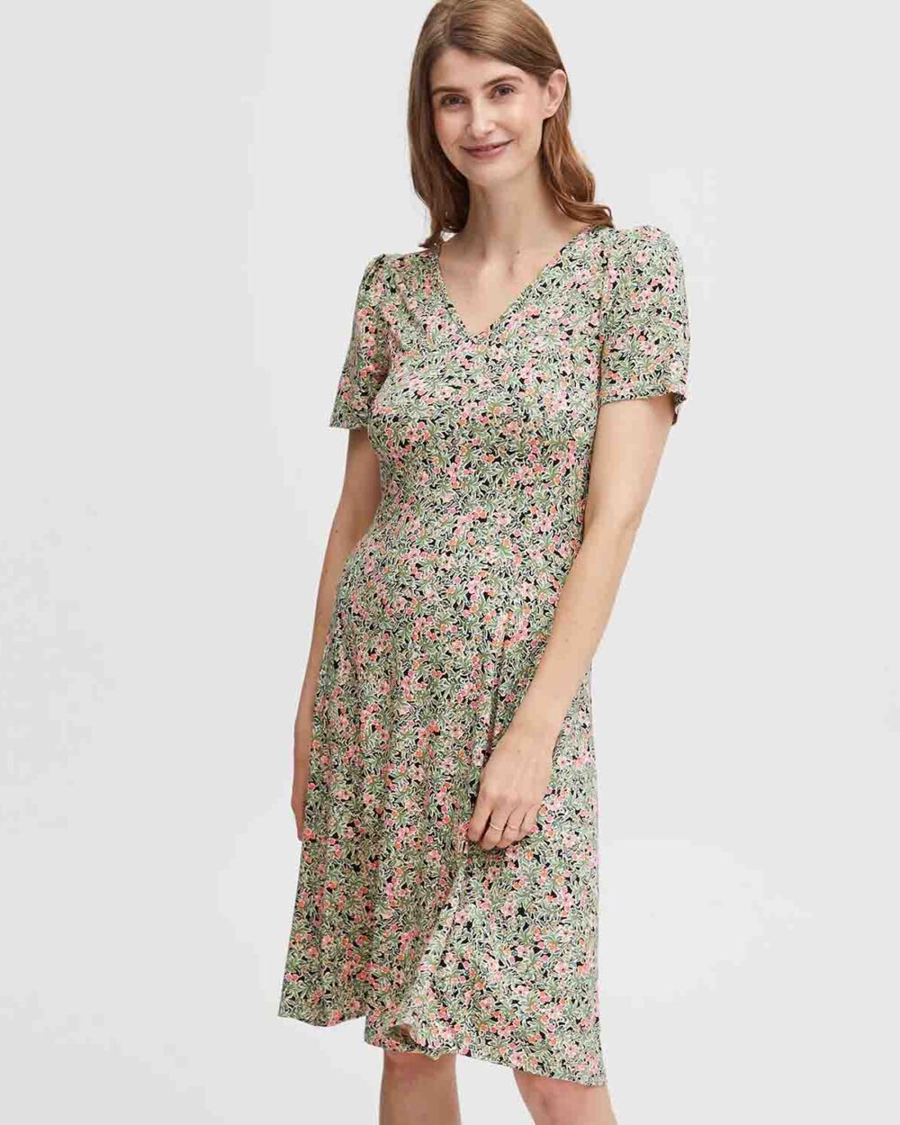 FRANSA Jersey Dress in Camellia Rose