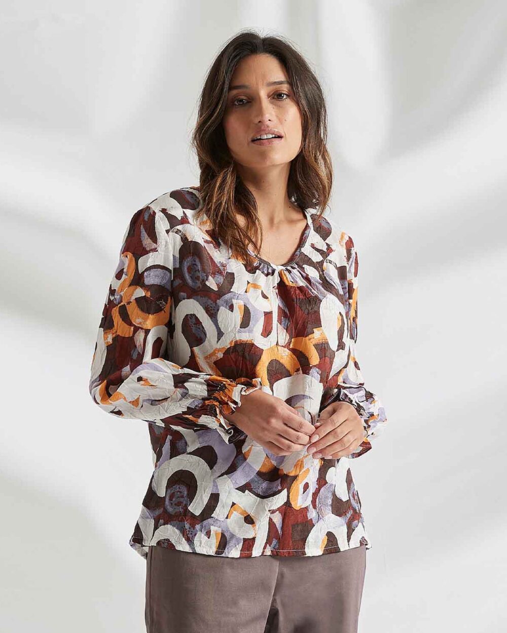 ADINI Rune Print Sasha Top - Neutral Mix