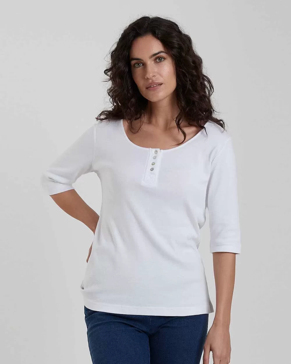 ADINI Cotton Rib Sandi Top - White