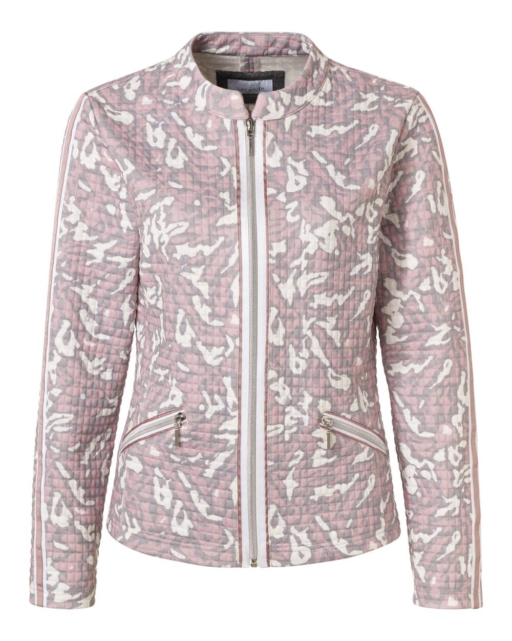 JUST WHITE Blouson Jacket with Animal Print in Pink