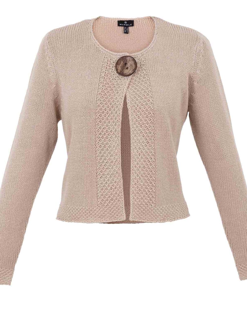 MARBLE Fancy Knit Cardigan - Champagne