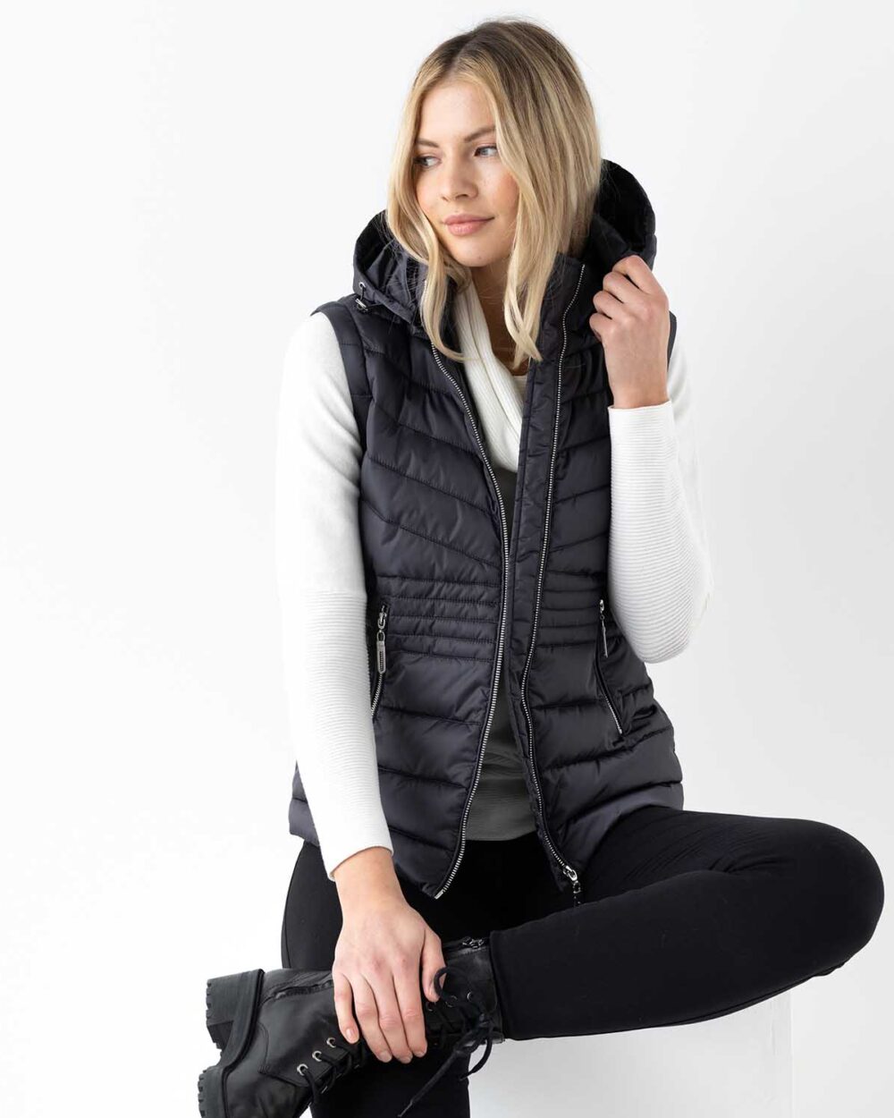 MARBLE 2 in 1 Short Puffer Jacket - Charcoal