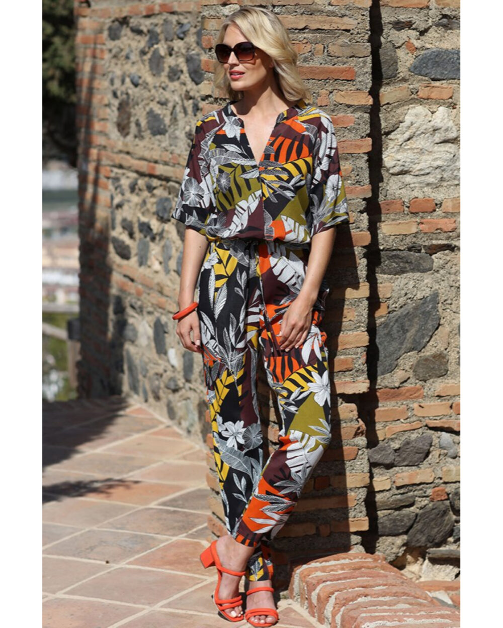 POMODORO Safari Jumpsuit in Viscose Crepe