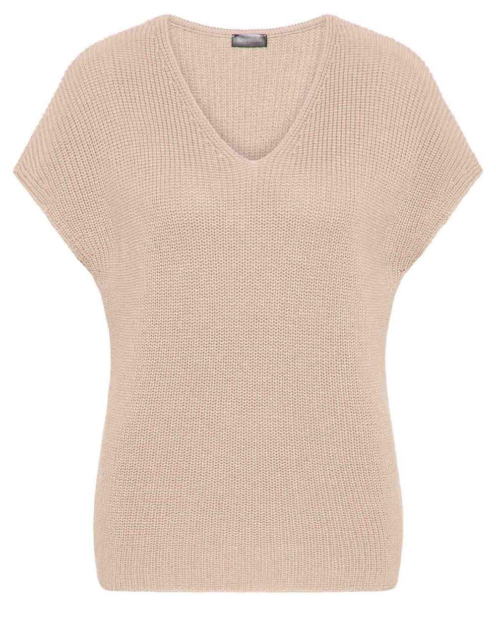 LEBEK Knitted Tank Top in Latte Macchiato