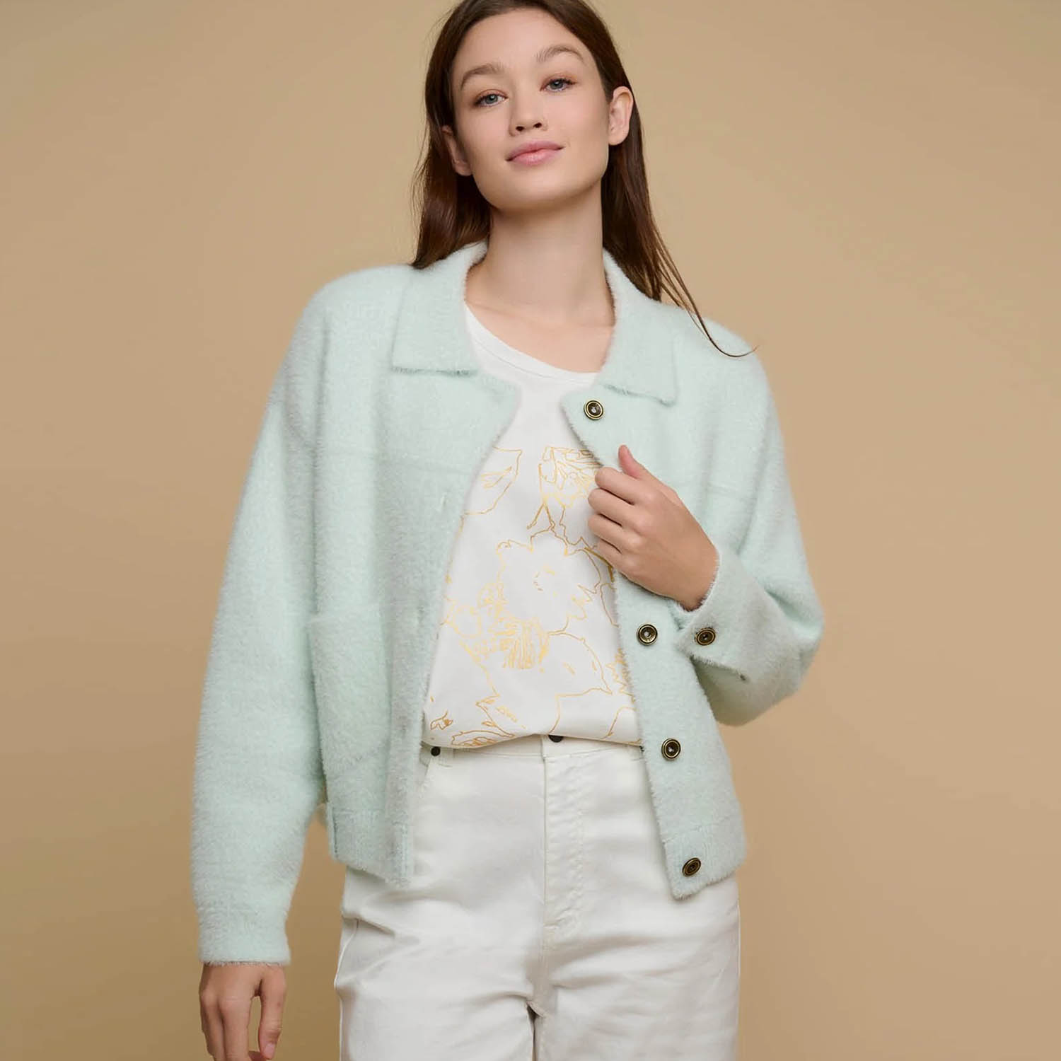 RINO&PELLE Bubbly Jacket in Milky Green