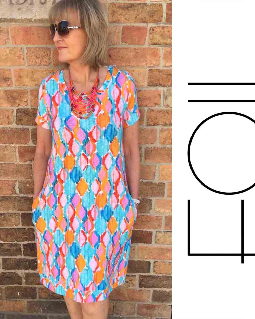 FOIL Corfu Print Cotton Frock & Roll Dress
