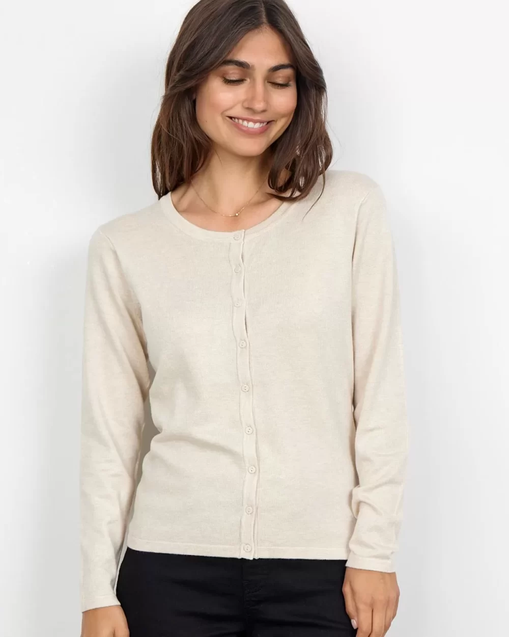 SOYACONCEPT Classic Cardigan in Cream Melange